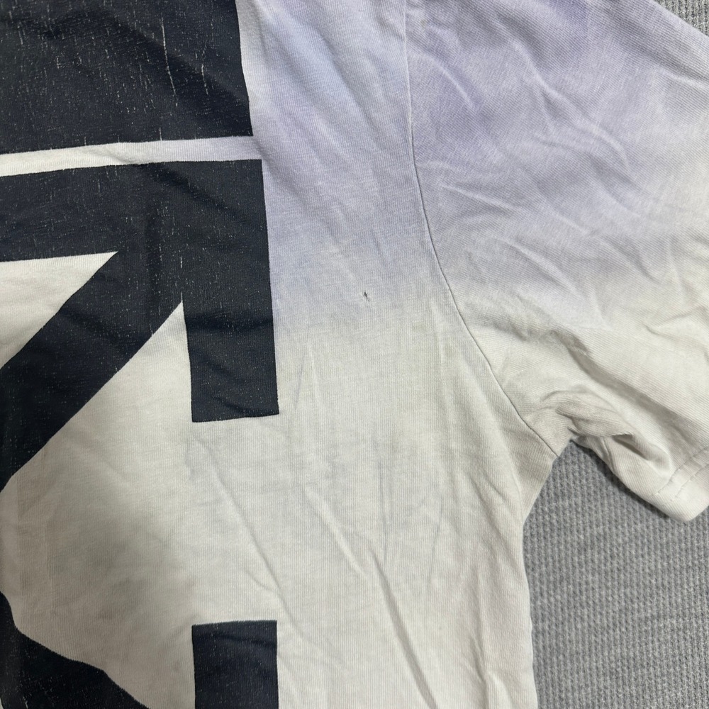 Off-White 888 Arrows Logo Tie Dye Distressed Graphic T-Shirt White Purple Mens L - Picture 11 of 13